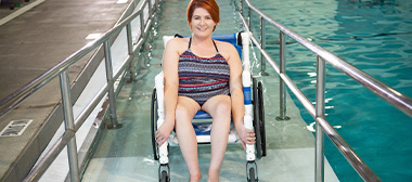 A participant enjoying an adapted YMCA program